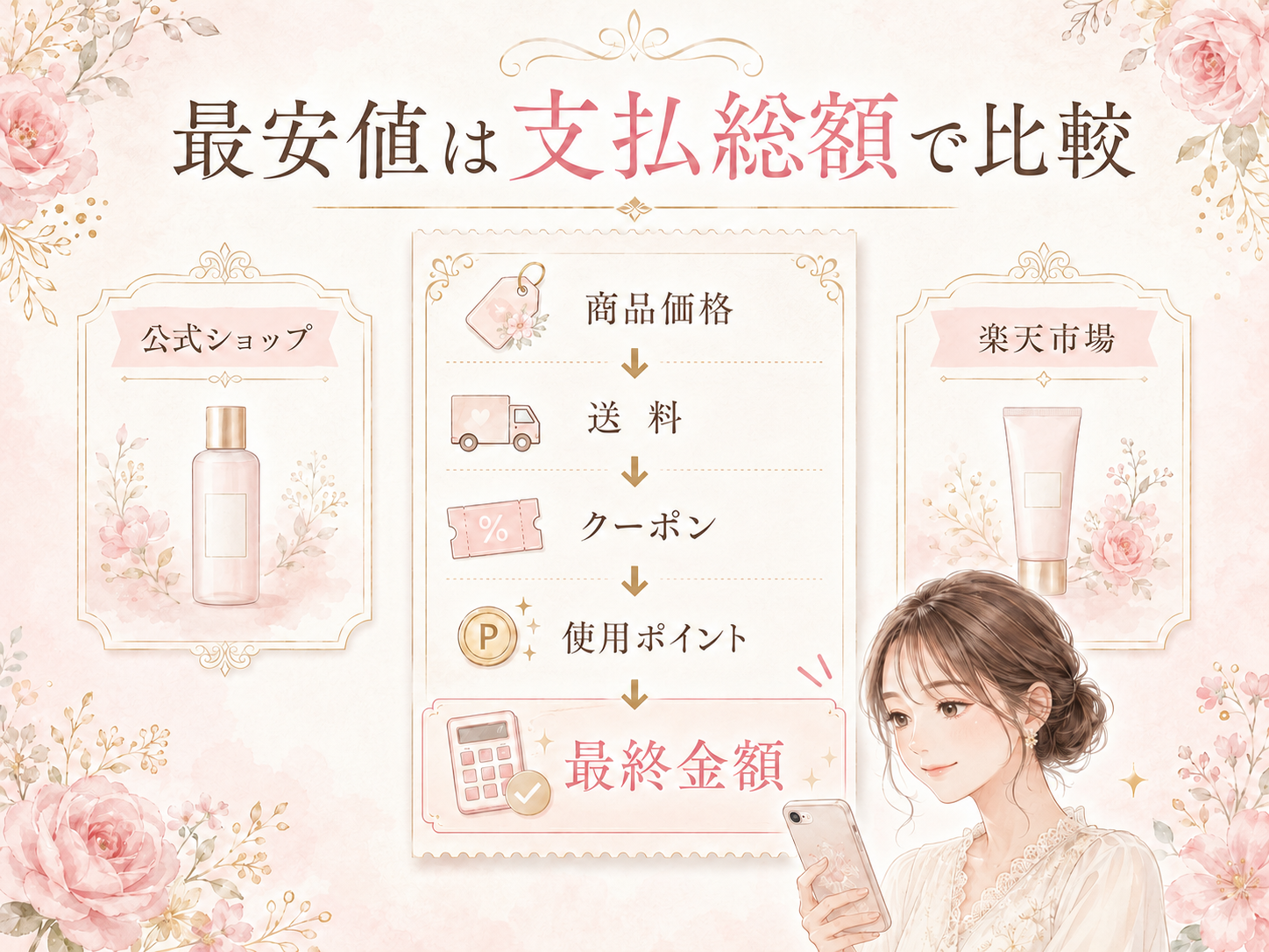 アンククロスの最安値を商品価格・送料・クーポン・使用ポイントを含む支払総額で比較する図